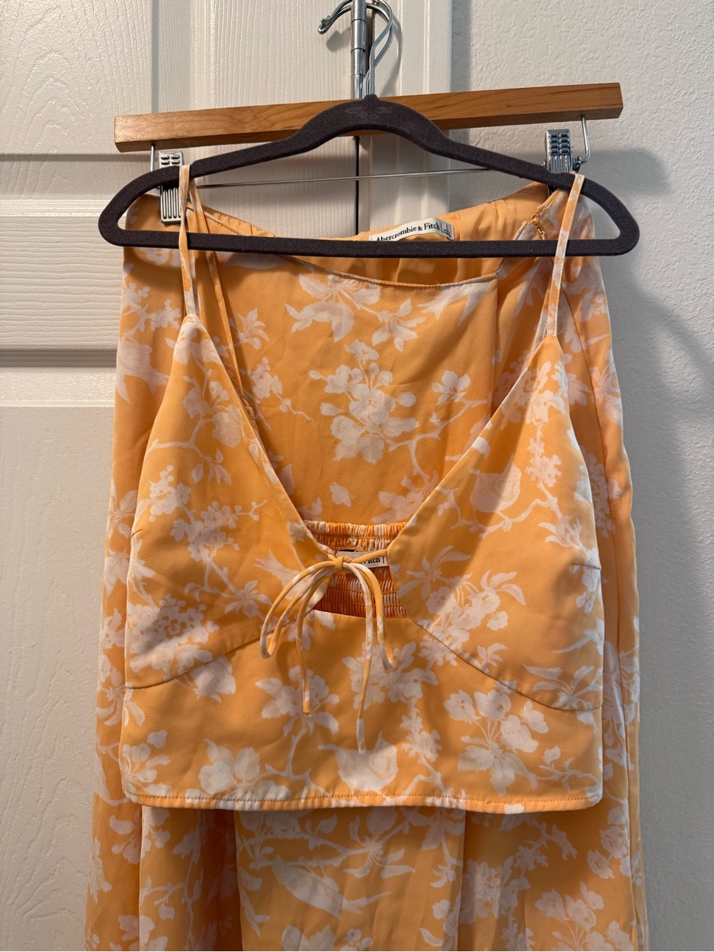 Abercrombie & Fitch Orange Floral Set Skirt and Top